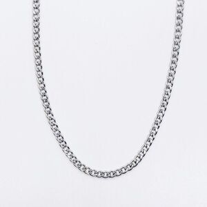 Silver Cuban Link Mask Chain Necklace (Unisex)